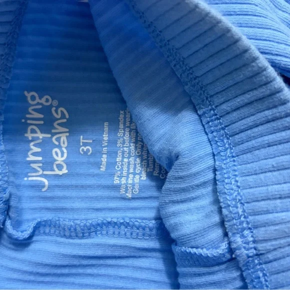 Blue Ribbed Flared Leggings - Picture 4 of 5